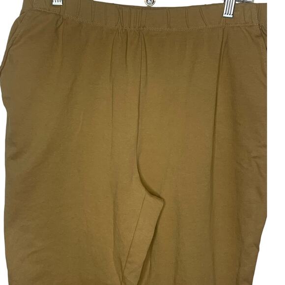 Lands' End Sport Yoga Knit Pants Large Womens Tan Jogger Pull On Athleisure HR - Picture 6 of 10